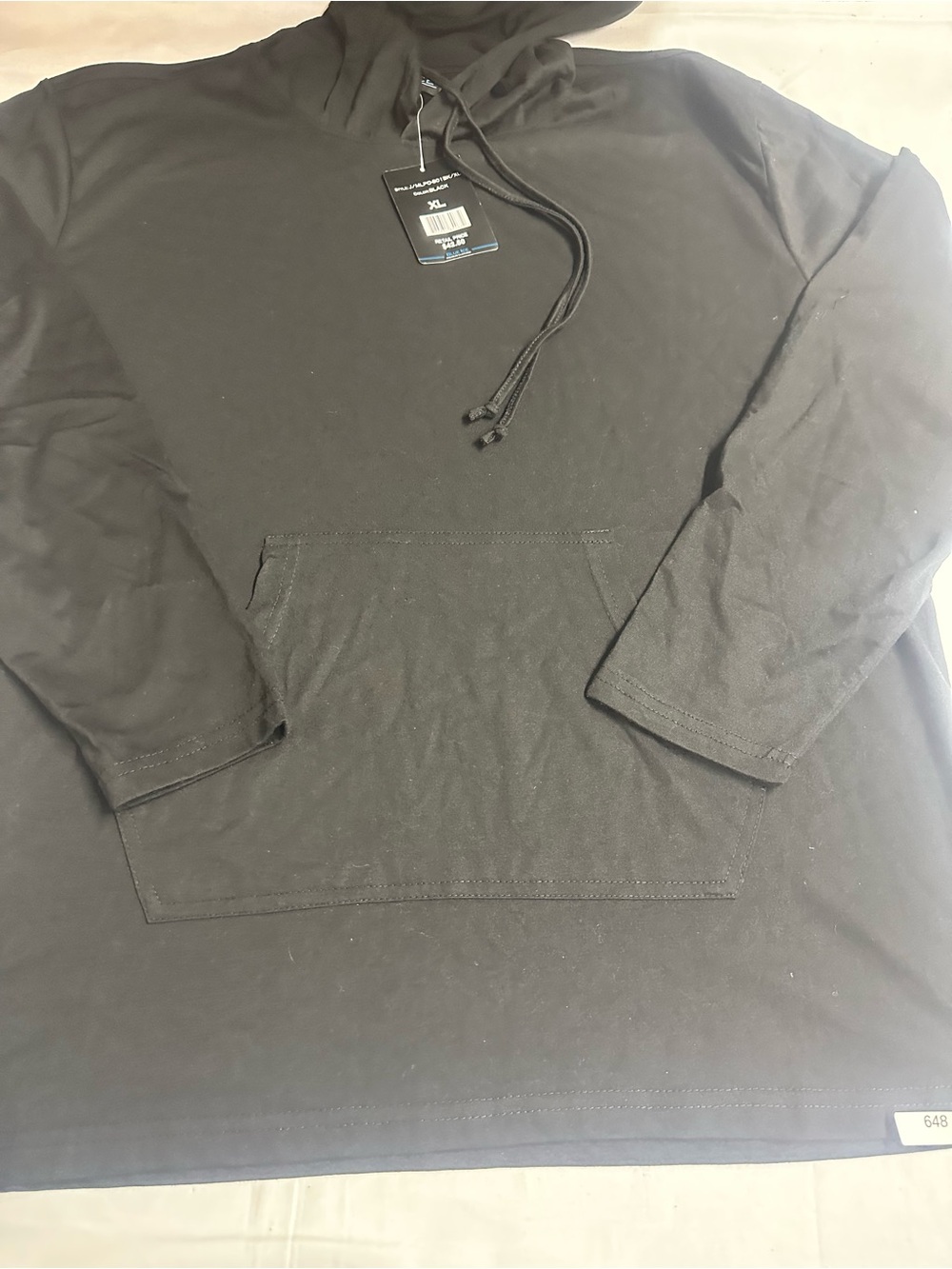 Men's Black Hoodie Pullover - Casual Long Sleeve